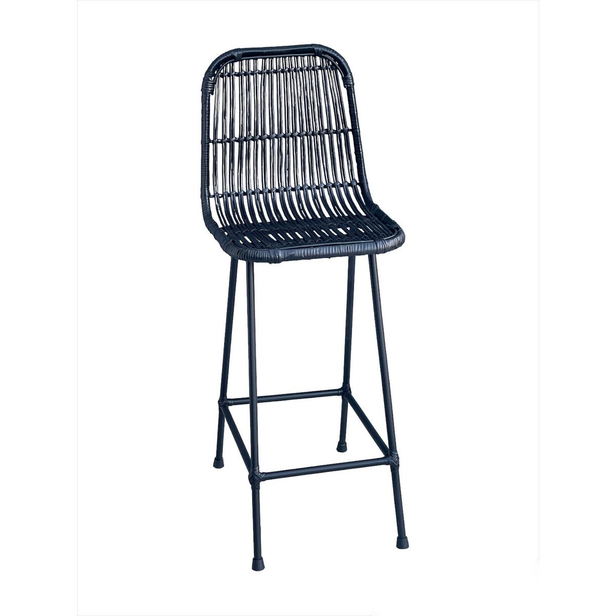 GENERICO - Taburete para Terraza Mimbre Varilla Negro 99x36x36 cm