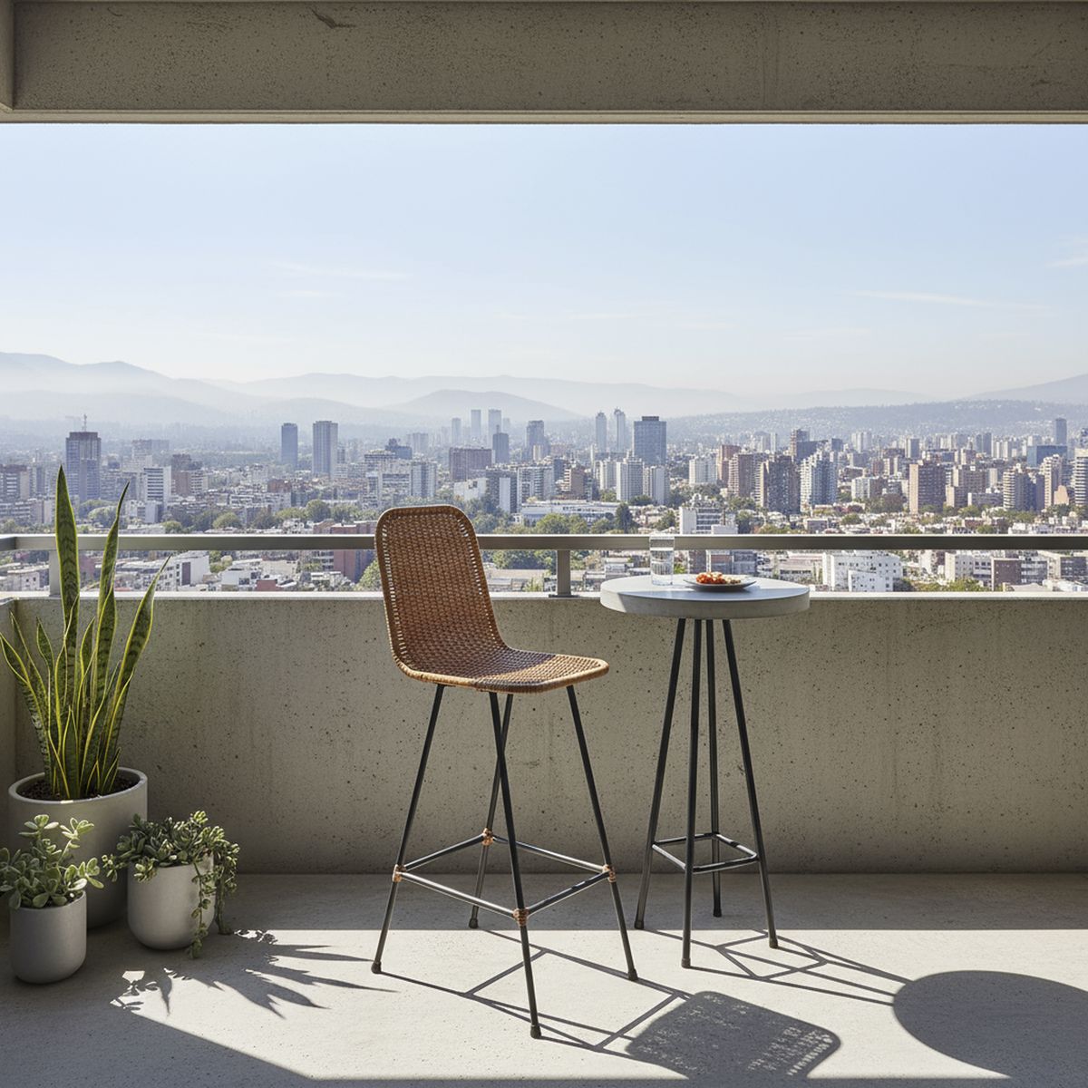 GENERICO - Taburete para Terraza Mimbre Tejido Camel 99x36x36 cm