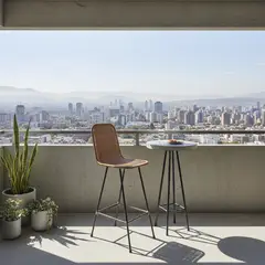 GENERICO - Taburete para Terraza Mimbre Tejido Camel 99x36x36 cm