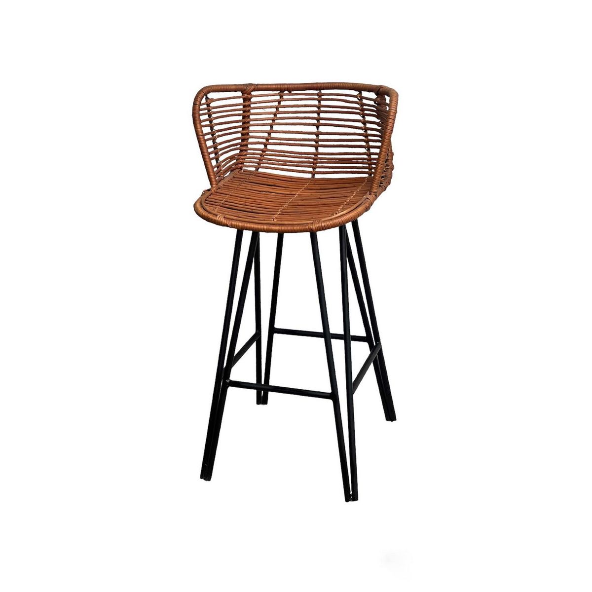 GENERICO - Taburete para Terraza Mimbre Curvo Camel 89x38x38 cm