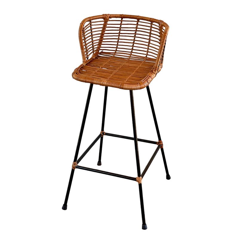  - Taburete para Terraza Mimbre Curvo Camel 89x38x38 cm