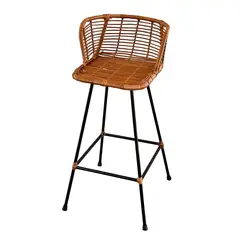 undefined - Taburete para Terraza Mimbre Curvo Camel 89x38x38 cm