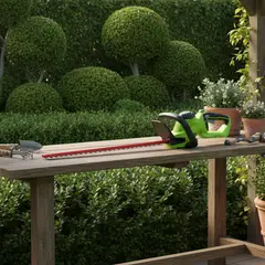 GREENWORKS - Cortasetos Inalámbrico 24 V