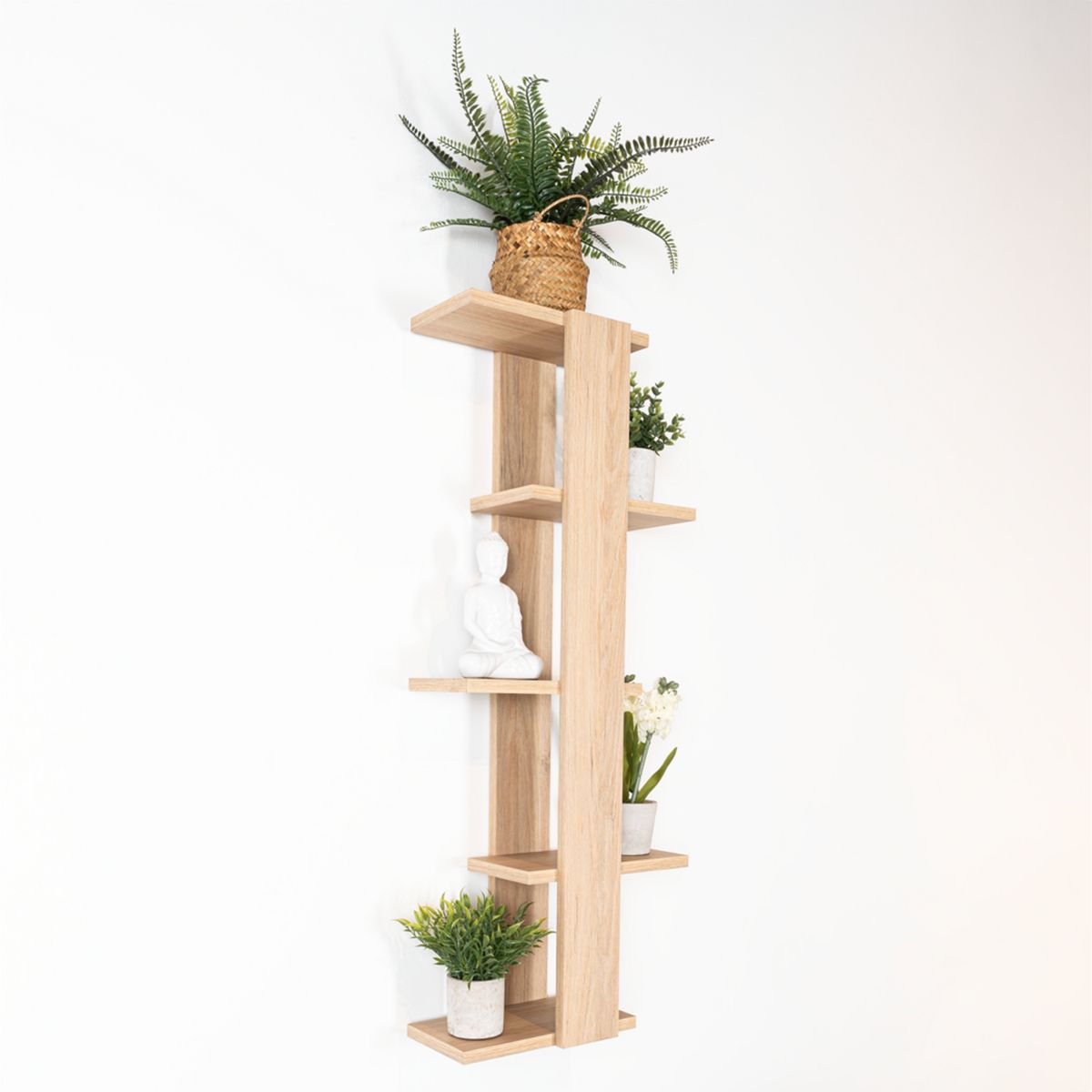 TUHOME - Repisa Molly MDP 4 Nivel(es) 40x110x18 cm Rovere