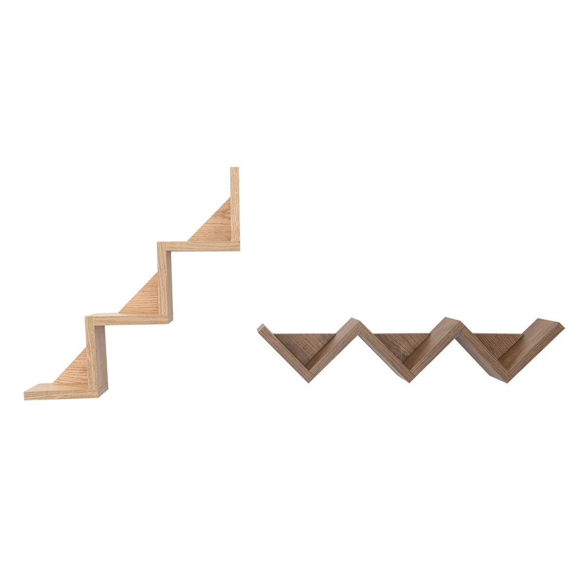 TUHOME - Set de Repisas Dalia MDP 3 Nivel(es) 78x53x10 cm Café Claro/Blanco