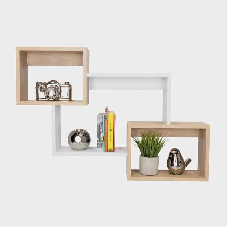 TUHOME Repisa Alfa MDP 2 Nivel(es) 50x17.5x10 cm Café claro