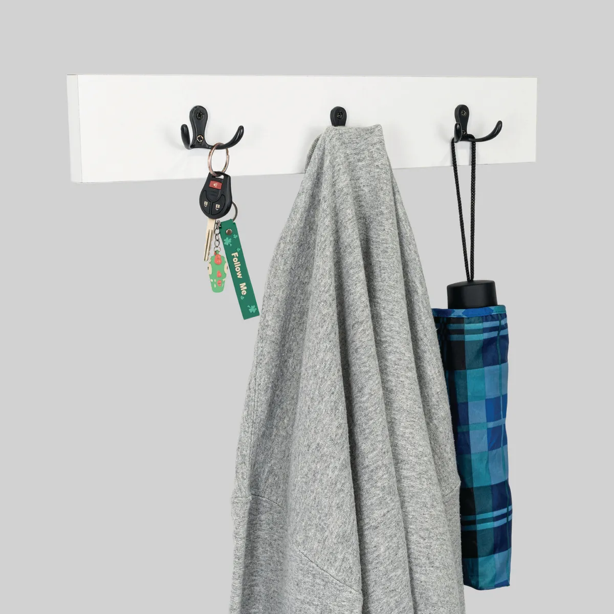 TUHOME - Perchero Sócrates 3 ganchos MDP Blanco