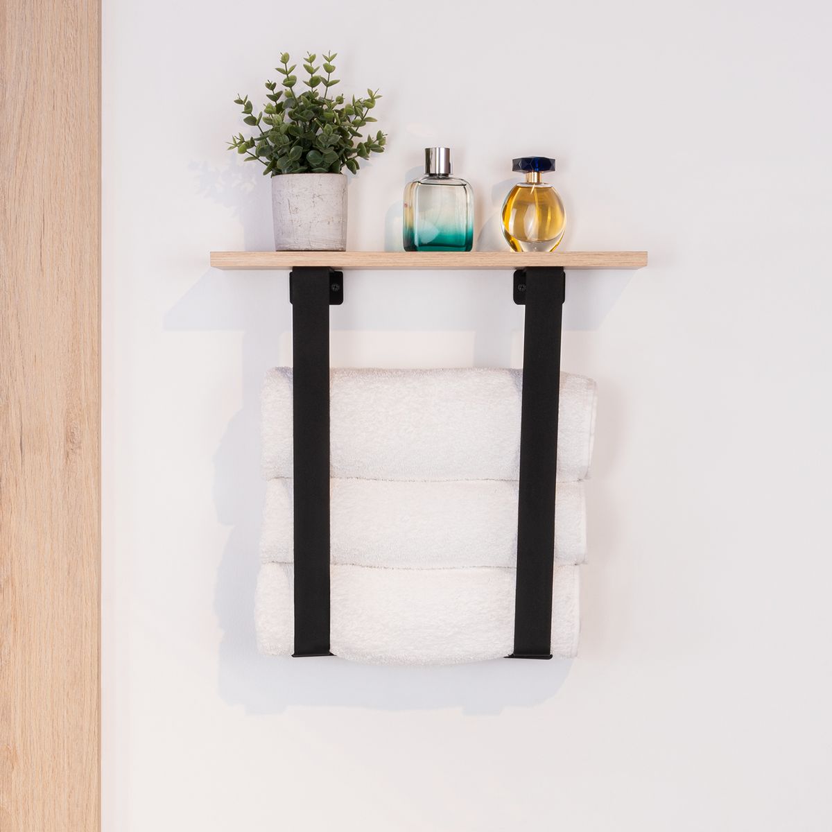 TUHOME - Toallero Dante soporte pino 40x41.5 cm