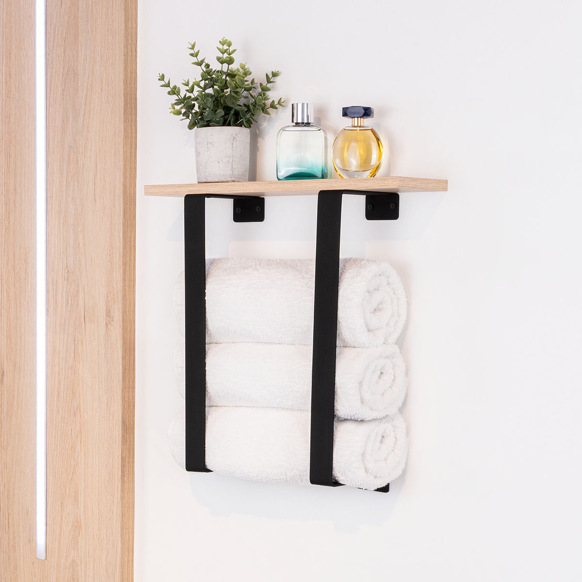 TUHOME - Toallero Dante soporte pino 40x41.5 cm