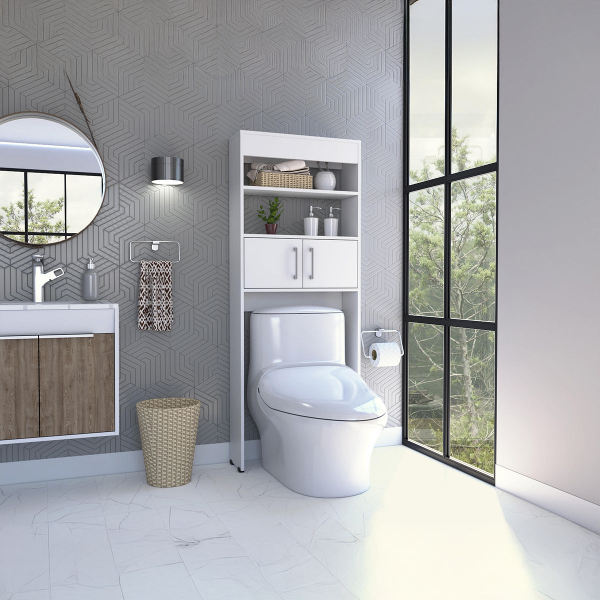 TUHOME - Optimizador WC Madrid 2 Puertas Blanco