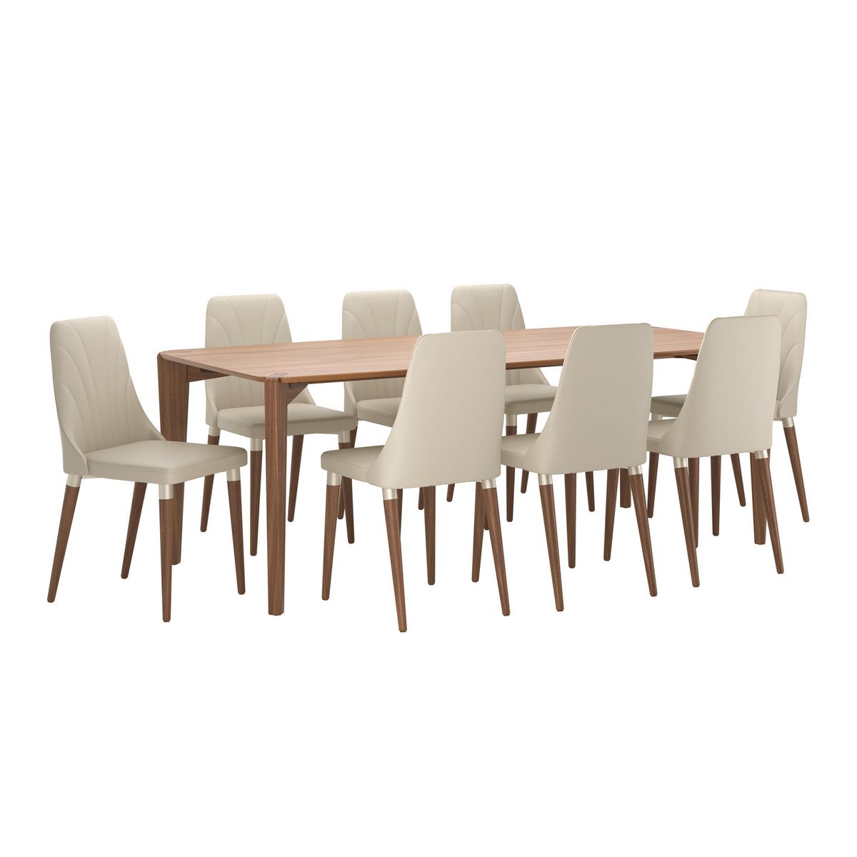 DECOCASA - Juego de Comedor Loremox 8 Sillas Mesa Rectangular 100x77x185 cm Natural