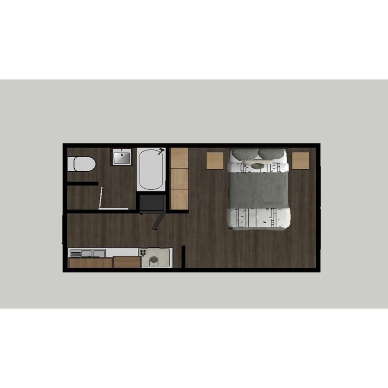  - Casa Pequeña de 18 m2 1 Dormitorio 1 Baño