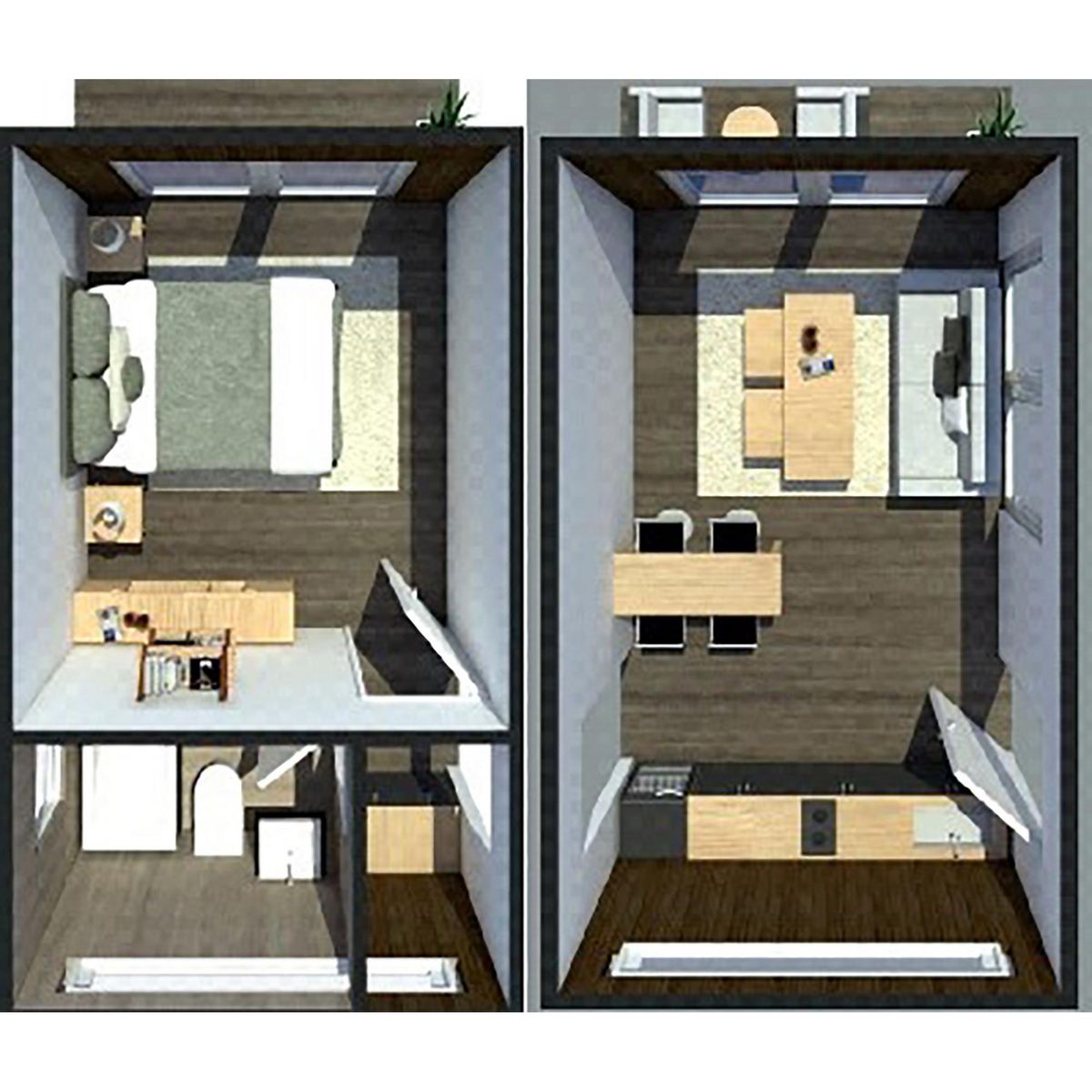 GENERICO - Casa 2 Cápsulas (1 Dormitorio 1 Baño)