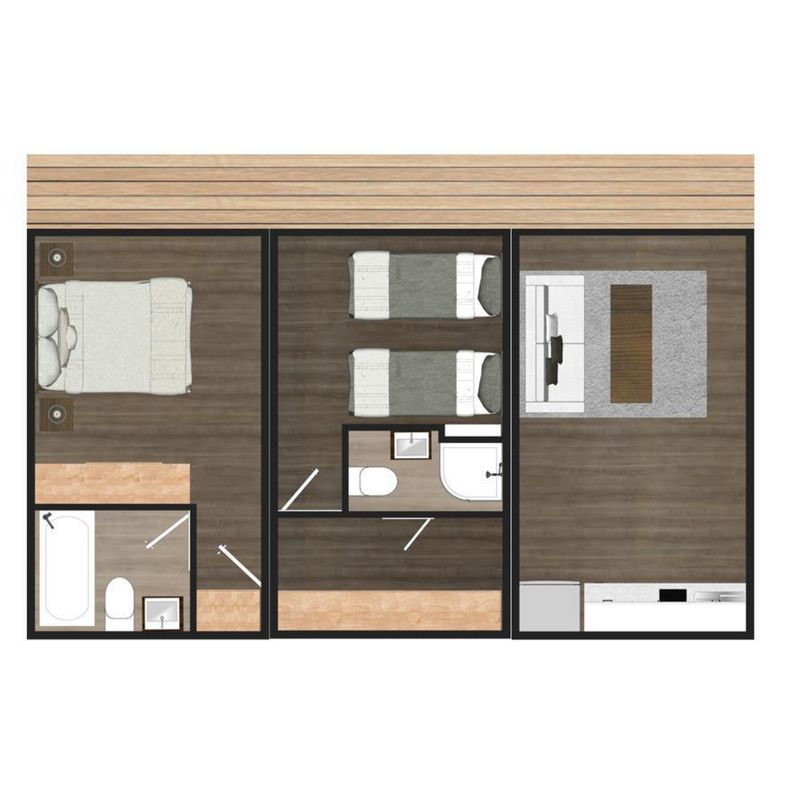  - Casa 3 Cápsulas (2 Dormitorios 2 Baños)