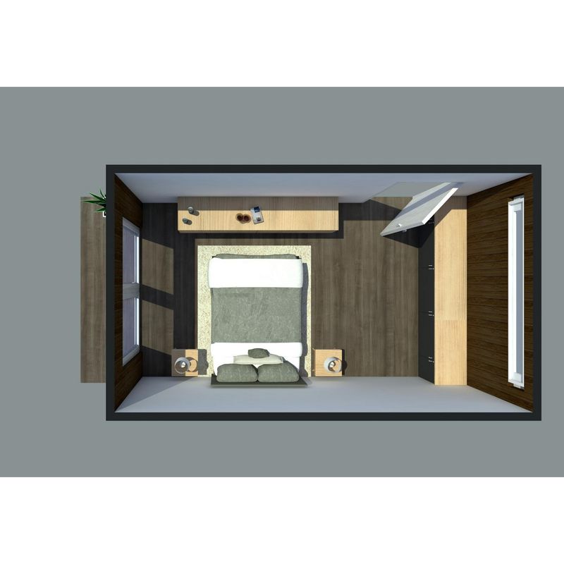  - Dormitorio/dormitorio para casas ecomodulares