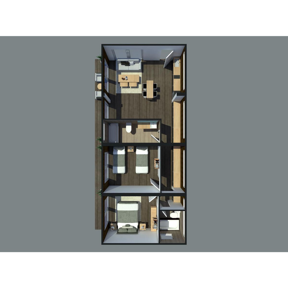 GENERICO - Casa 4 Cápsulas (2 Dormitorios 2 Baños)