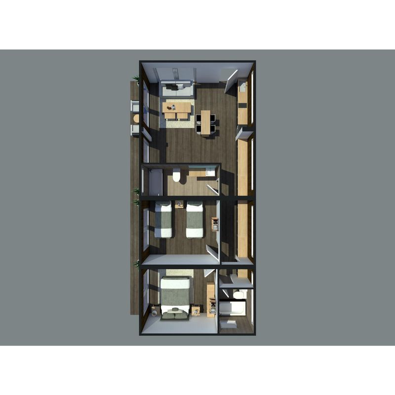  - Casa 4 Cápsulas (2 Dormitorios 2 Baños)