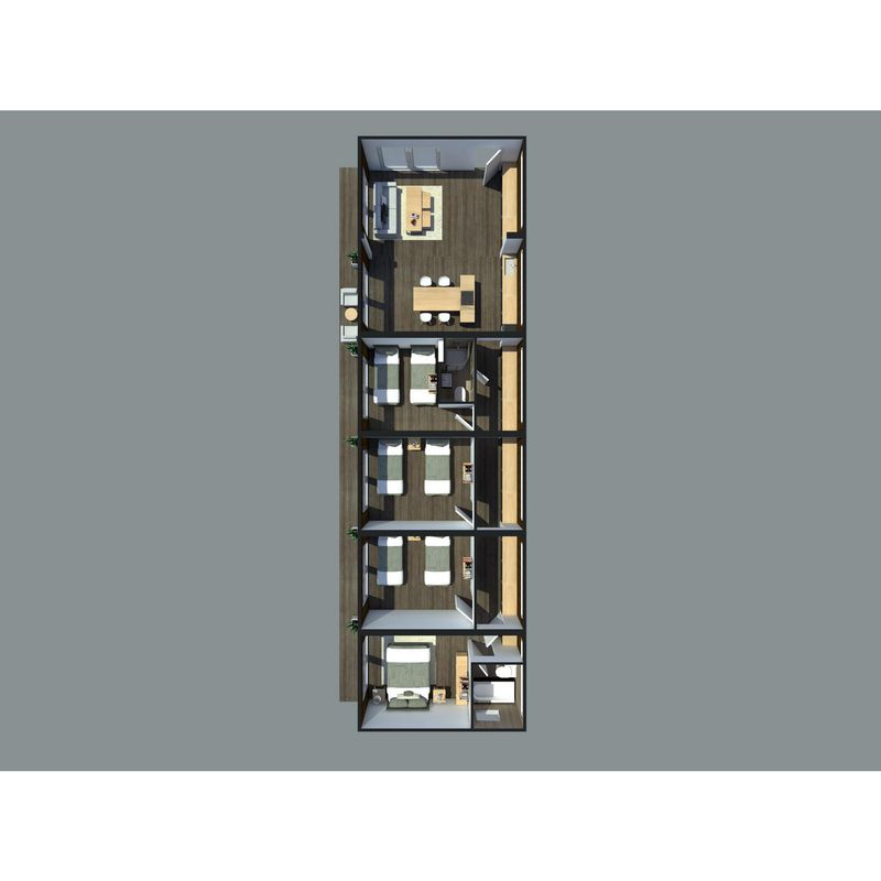  - Casa 6 Cápsulas (4 Dormitorios 2 Baños)