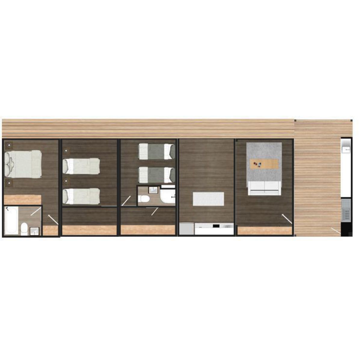 GENERICO - Casa 6 Cápsulas (3 Dormitorios 2 Baños 1 Quincho Terraza)