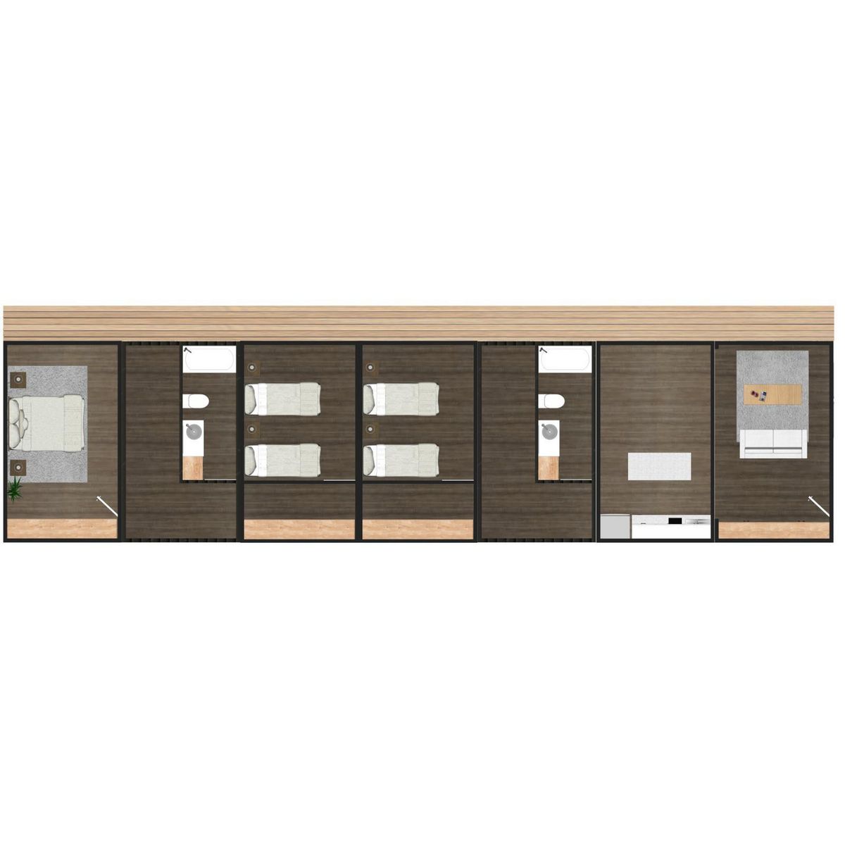 GENERICO - Casa 7 Cápsulas (3 Dormitorios 2 Baños)