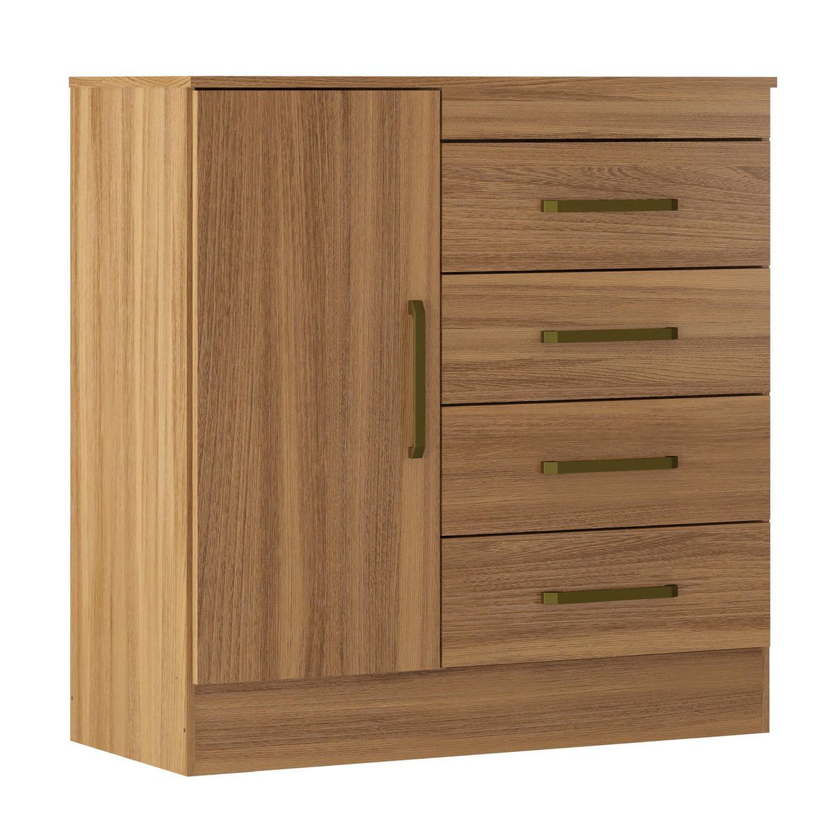 DI PORETTI - Cómoda 1 Puerta 4 Cajón(es) Montevideo 91x92x41 cm Café