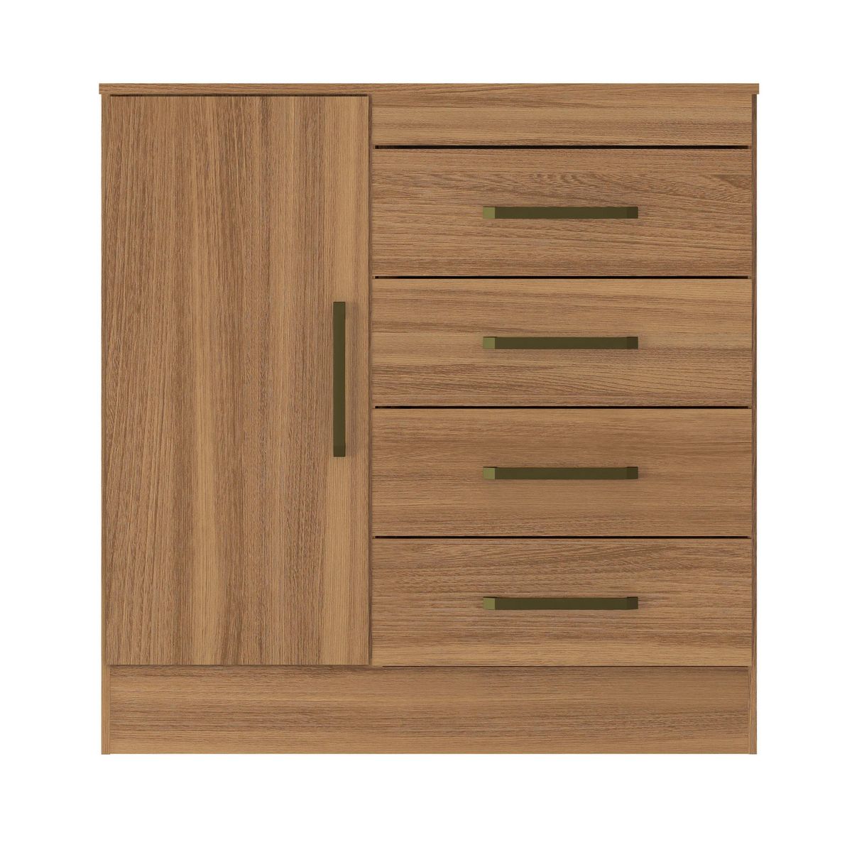 DI PORETTI - Cómoda 1 Puerta 4 Cajón(es) Montevideo 91x92x41 cm Café