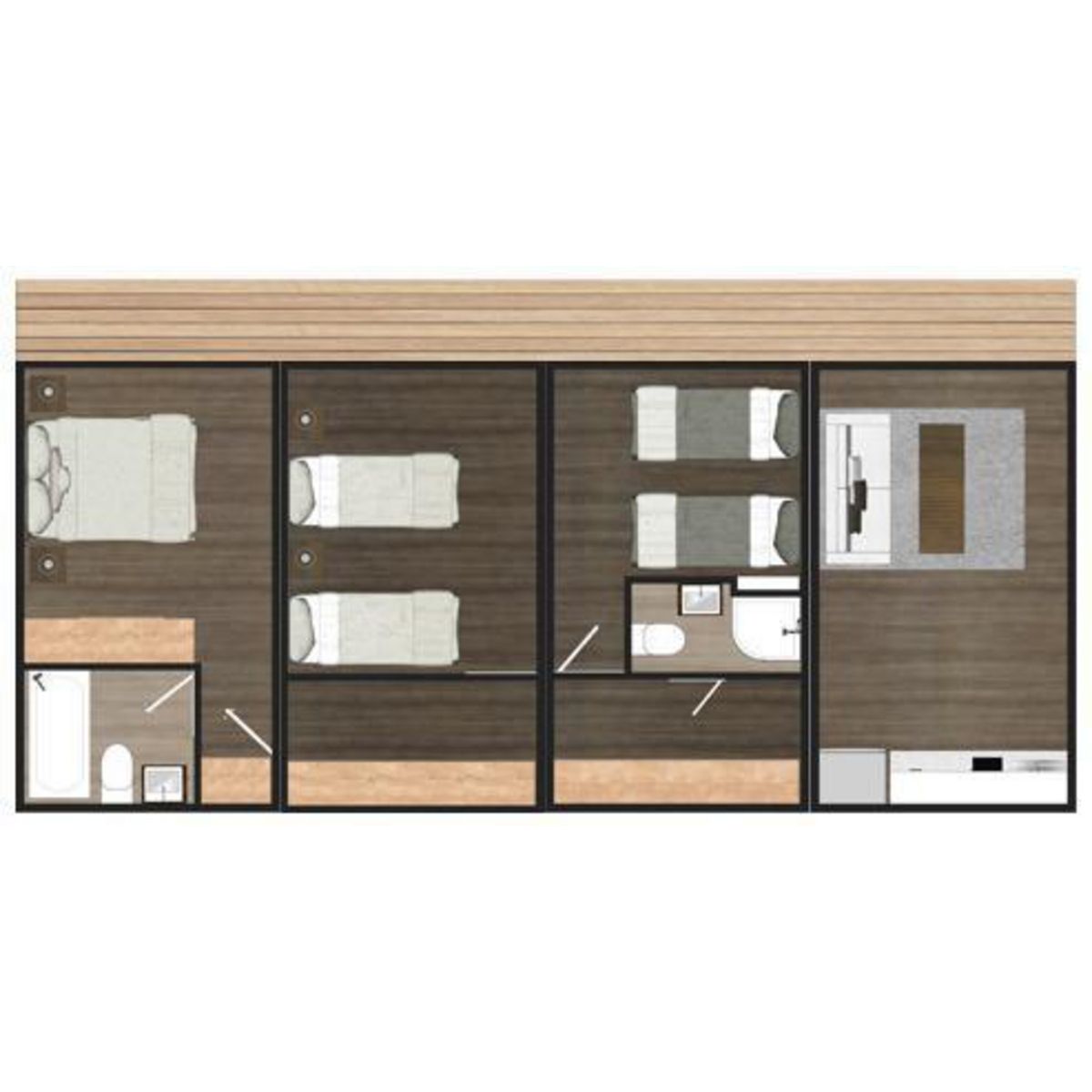 GENERICO - Casa 4 Cápsulas (3 Dormitorios 2 Baños)