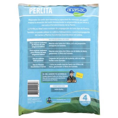 Imagen 2 del producto Perlita mejorador de suelo 4 litros