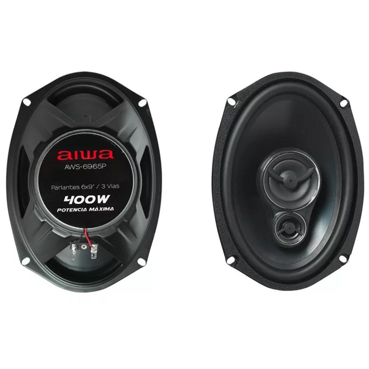 AIWA - Parlantes Aiwa 6x9 " 400w 3 Vías para Auto Negro (par)