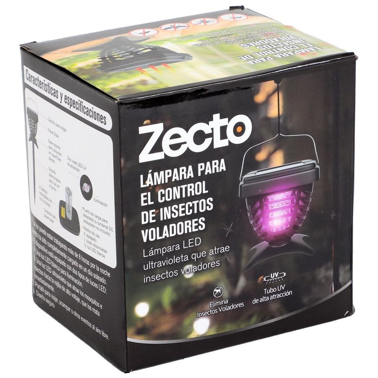 Lampara solar led UV mata mosquitos, moscas y zancudos