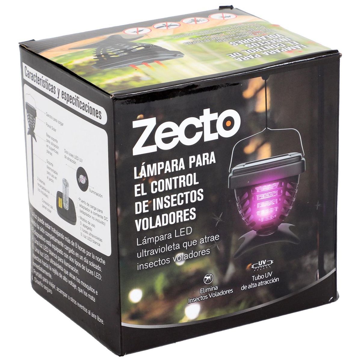 ANASAC - Lampara solar led UV mata mosquitos, moscas y zancudos