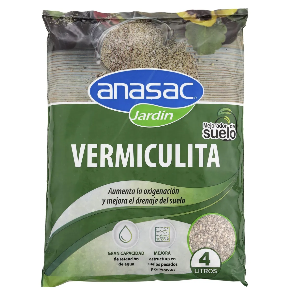 ANASAC - Vermiculita mejorador de suelo 4 litros