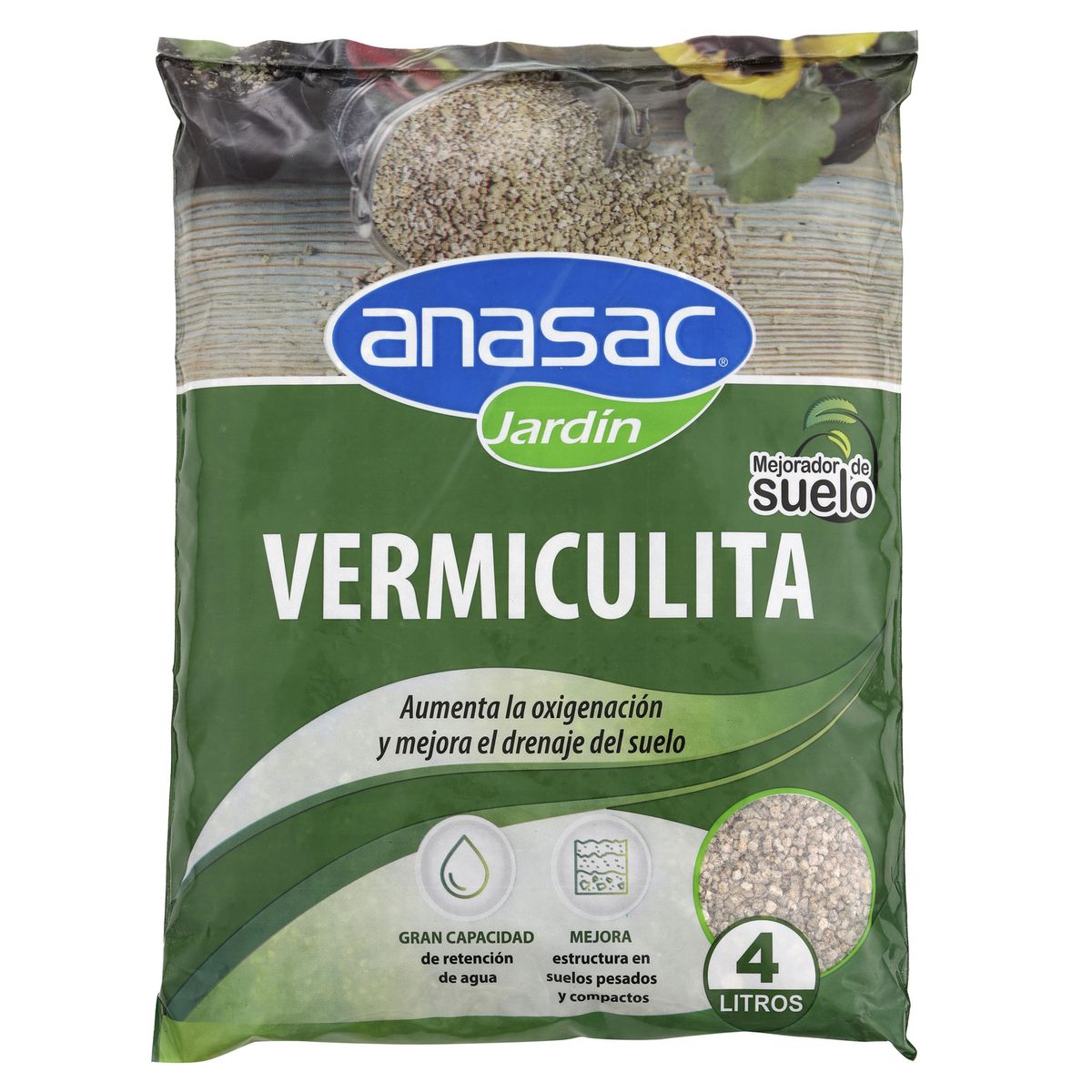 ANASAC - Vermiculita mejorador de suelo 4 litros