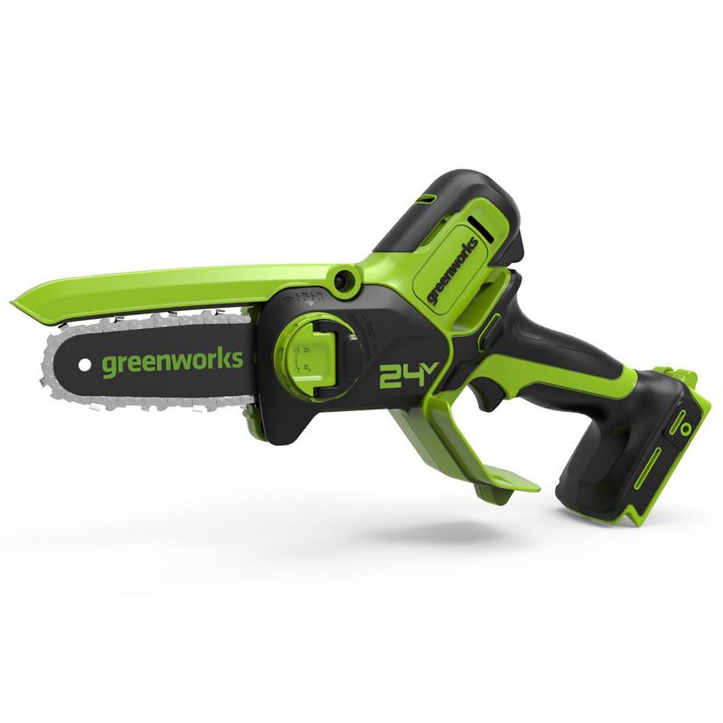 GREENWORKS - Motosierra Mini Inalámbrica 24 V 4"+ KIT