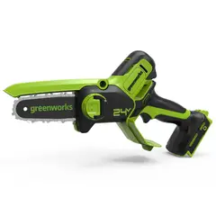 GREENWORKS - Motosierra Mini Inalámbrica 24 V 4"+ KIT