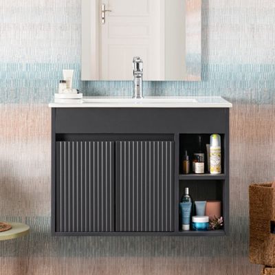 Imagen 2 del producto Kit Mueble Lille Texturado Dark Grey 61x50x46.5 cm