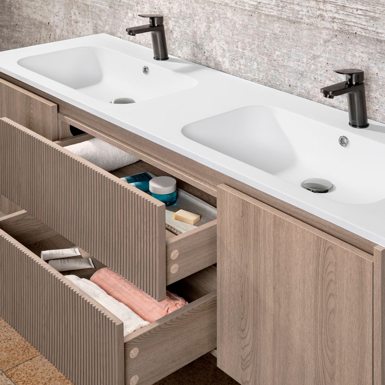STRETTO Kit Mueble Sophie Texturado Lenga 121x50x46.5 cm