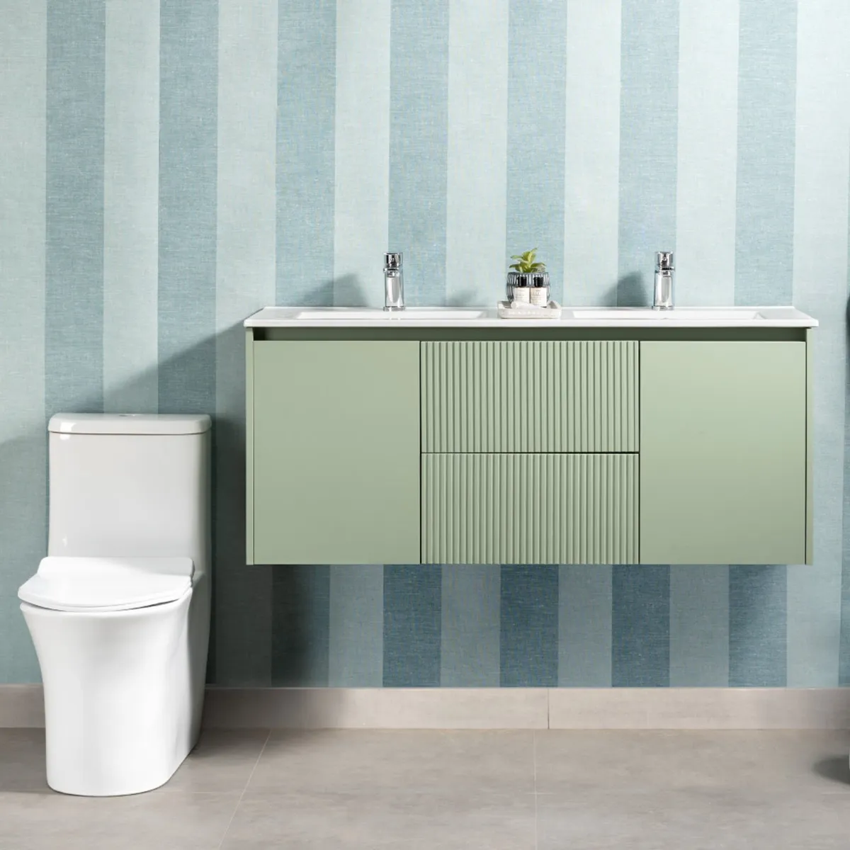 STRETTO - Kit Mueble Sophie Texturado Sage green 121x50x46.5 cm