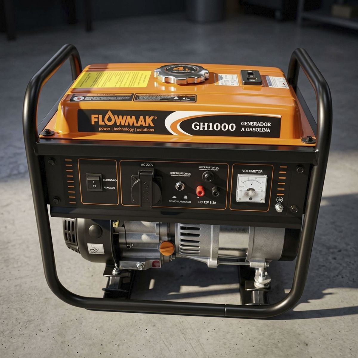 FLOWMAK - Generador Eléctrico a Gasolina Partida Manual 800 W 4 l