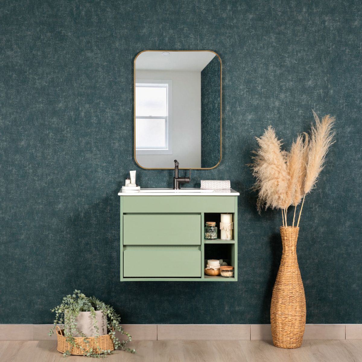 STRETTO - Kit Mueble Paris Sage Green 61x50x46.5 cm