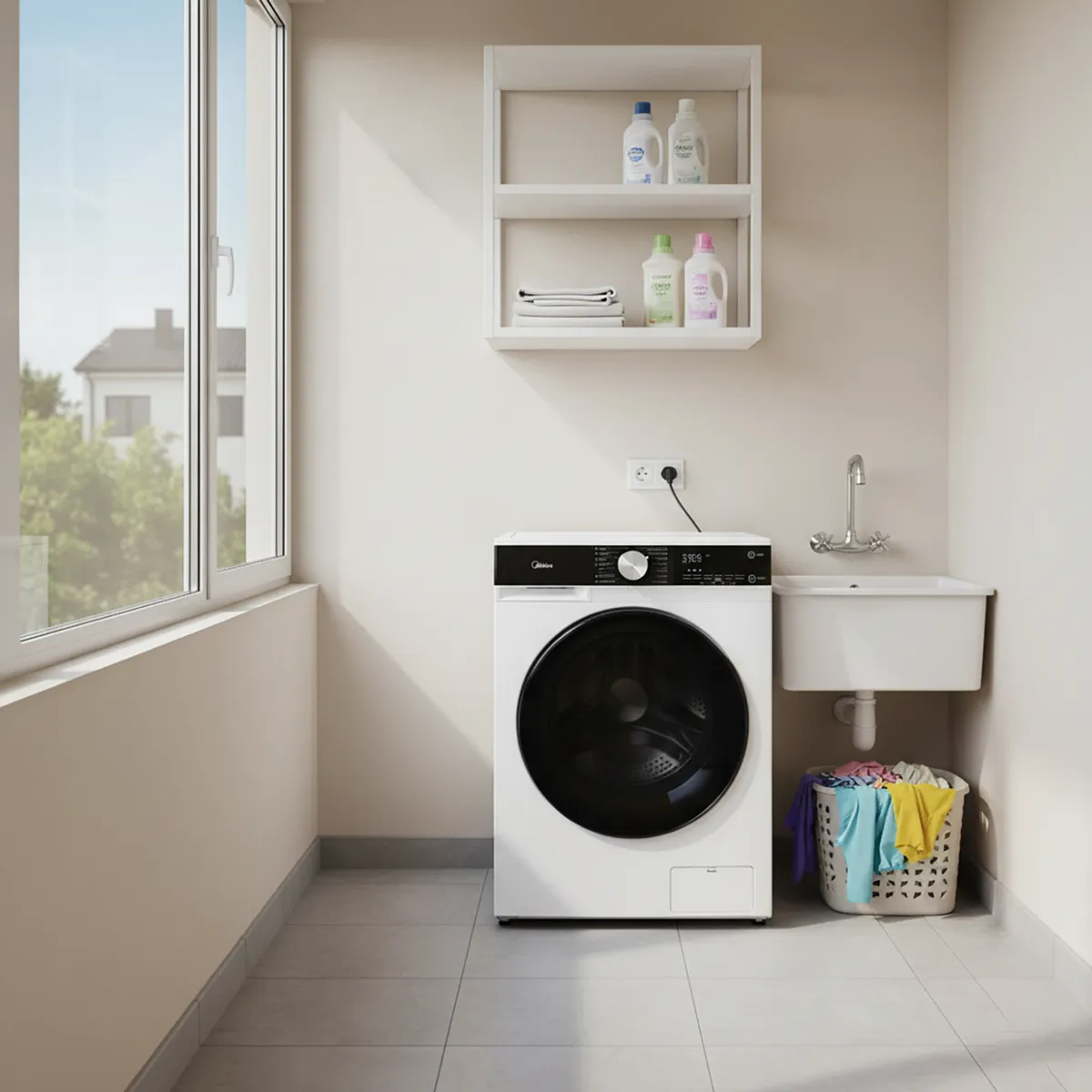 MIDEA - Lavadora/secadora 9.5/7 kg Blanco MLSF-095B/W