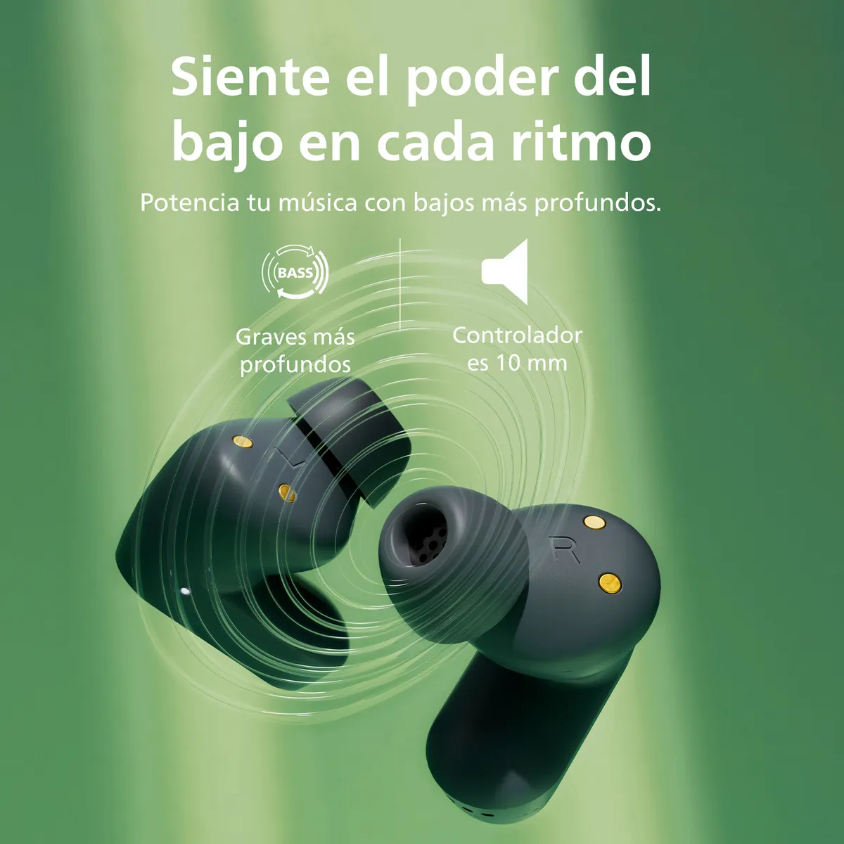 PHILIPS - Audífono Bluetooth Noise Cancelling Tat3508 Negro