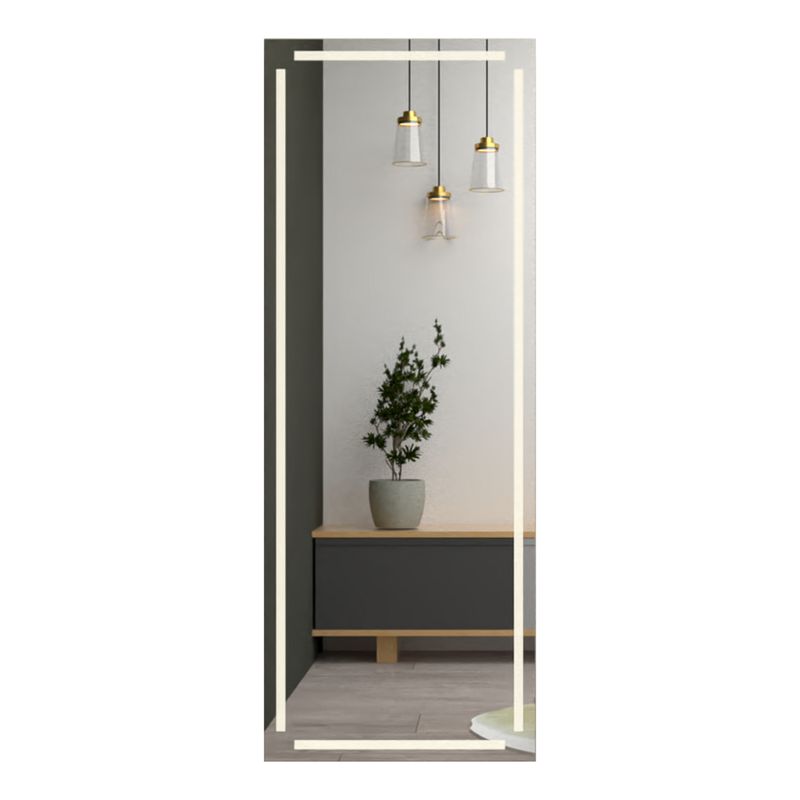 TUHOME - Espejo Baño Semicírculo 45x130 cm Gris Lugo
