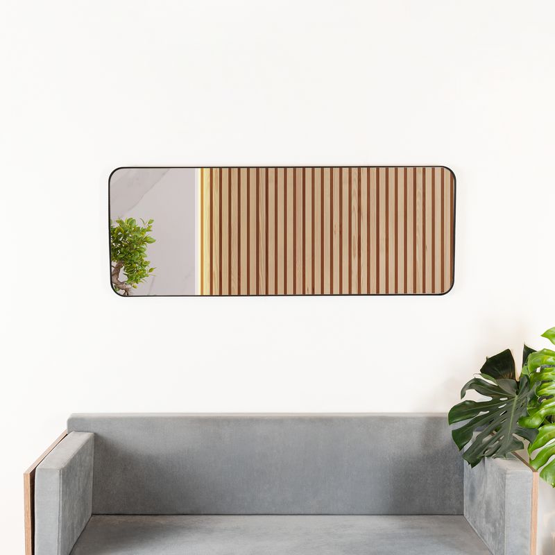 TUHOME - Espejo Baño Rectangular 120x45 cm Negro Loky