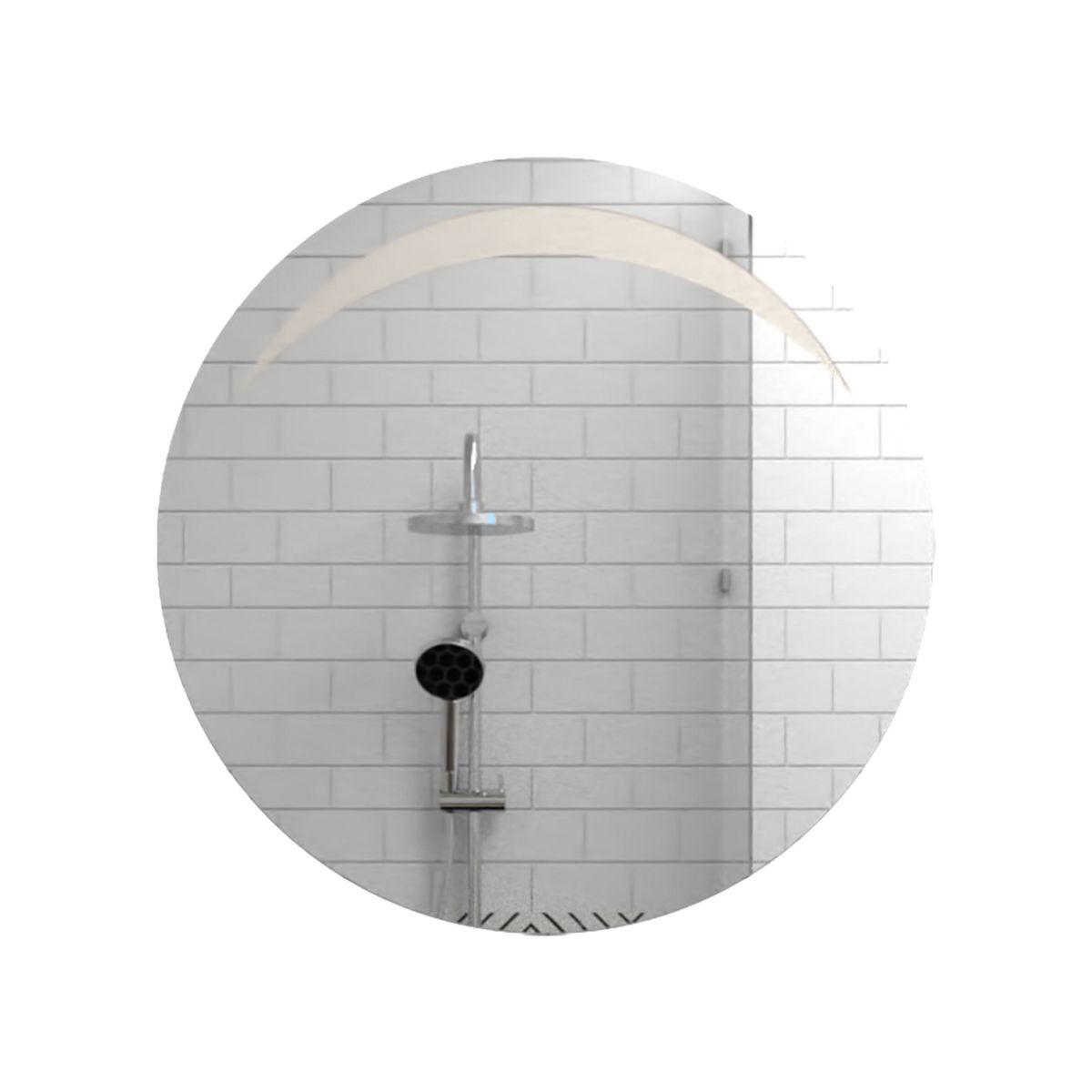 TUHOME - Espejo Baño Forma Redonda 60x60 cm Gris Bombay