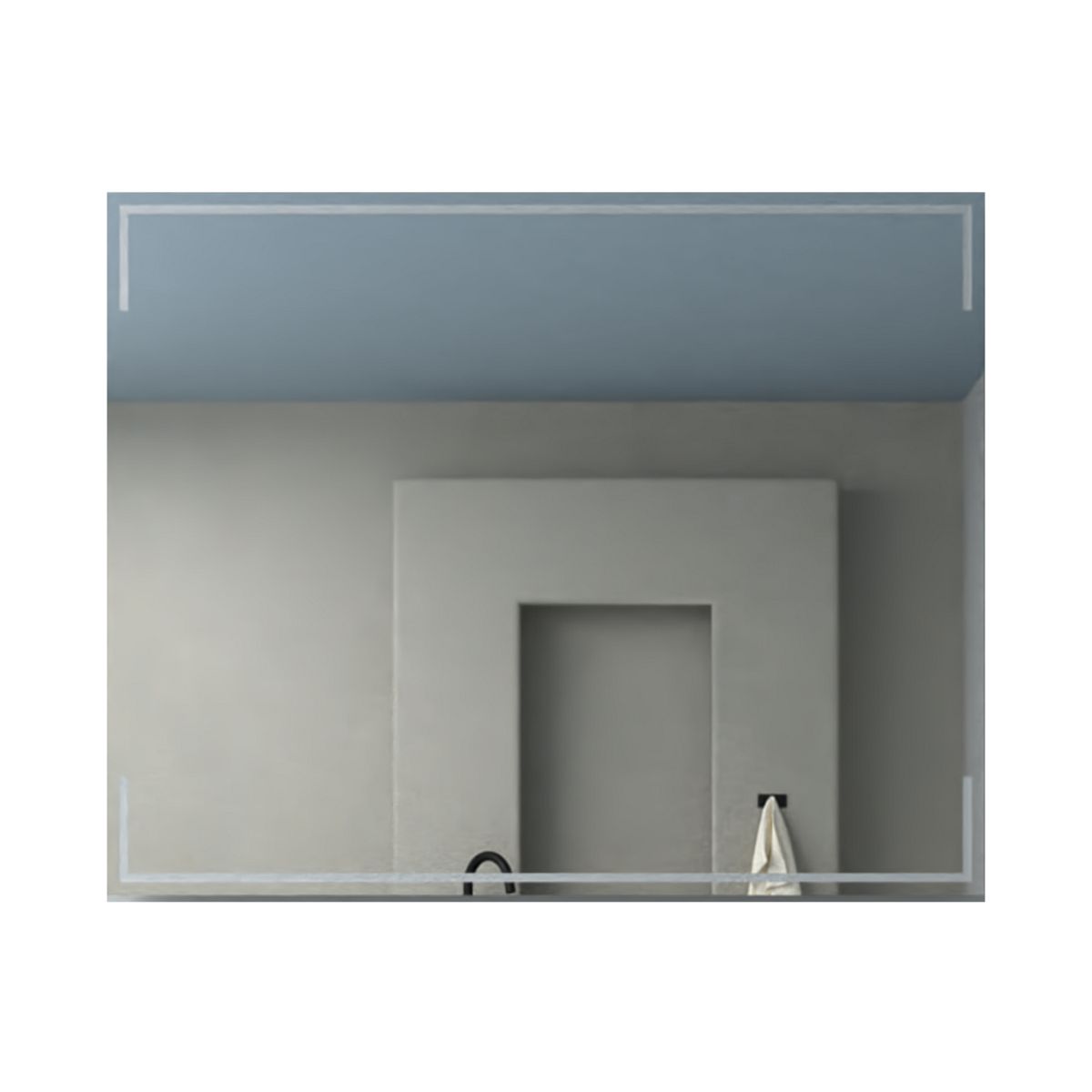 TUHOME - Espejo Baño Forma Rectangular 100x80 cm Gris Terranova