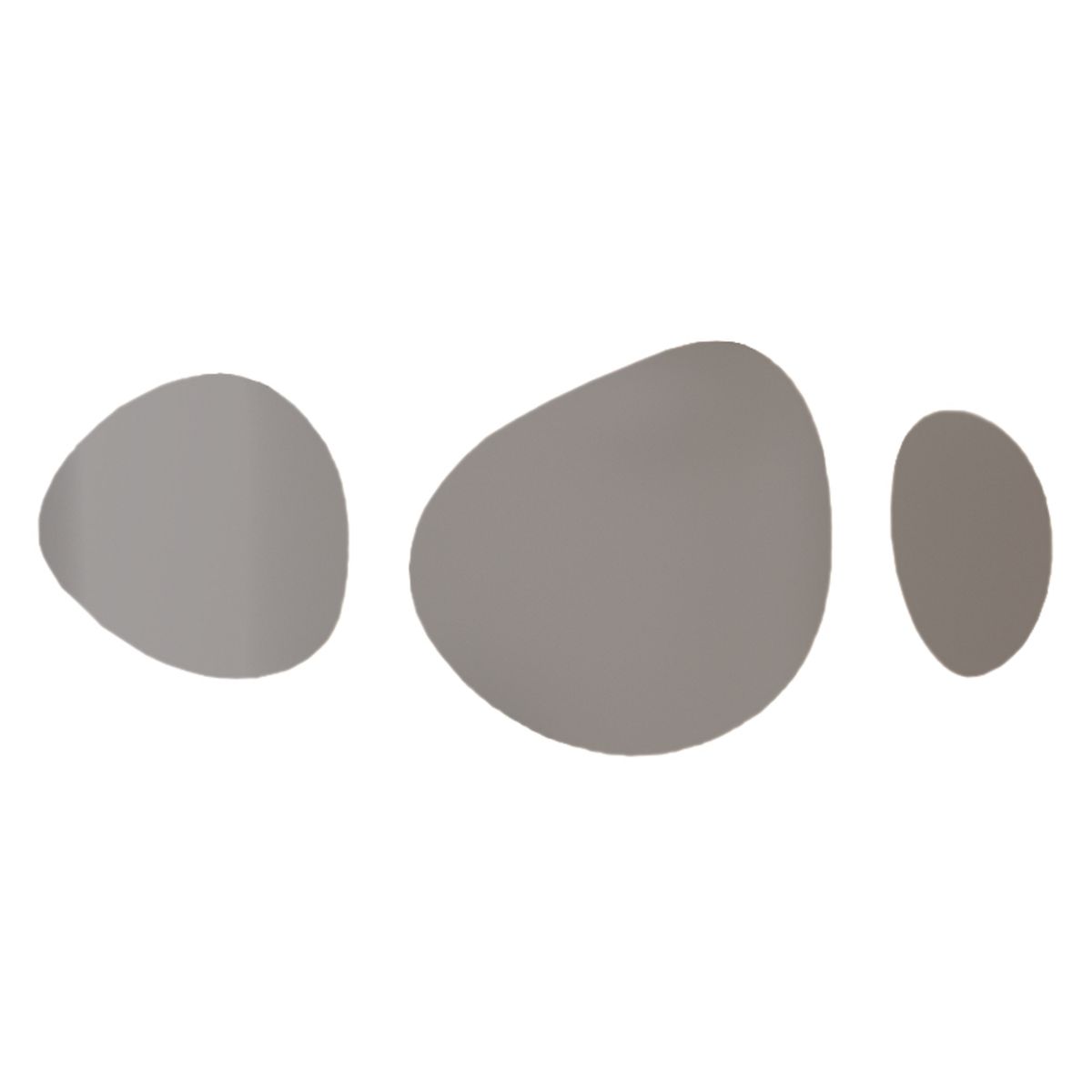 TUHOME - Espejo Baño Forma Semicírculo 60x50 cm Gris Gocce