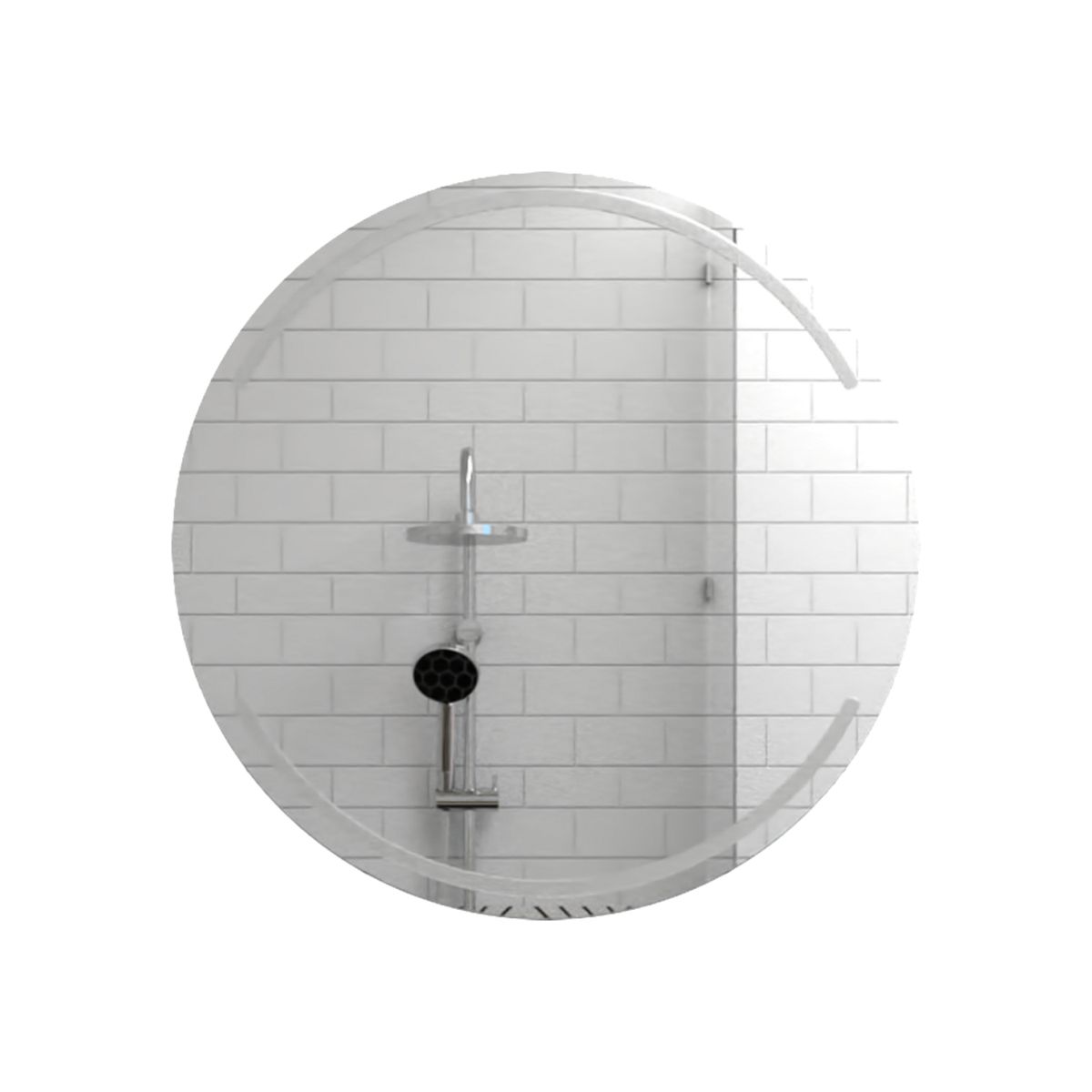 TUHOME - Espejo Baño Forma Redonda 60x60 cm Gris Dallas