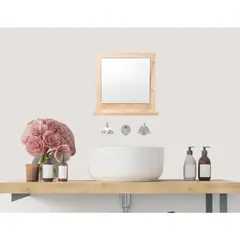 TUHOME - Espejo Pared Forma Rectangular 35x35 cm Café Make-Up