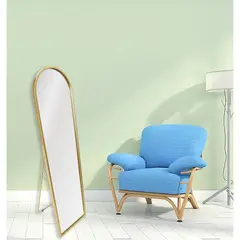 RONDA - Espejo Decorativo Cilindro 40x150 cm Dorado Pedestal